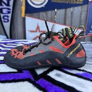 Size 7 - La Sportiva Tarantulace Men's Black Red Leather Athletic Shoes‎